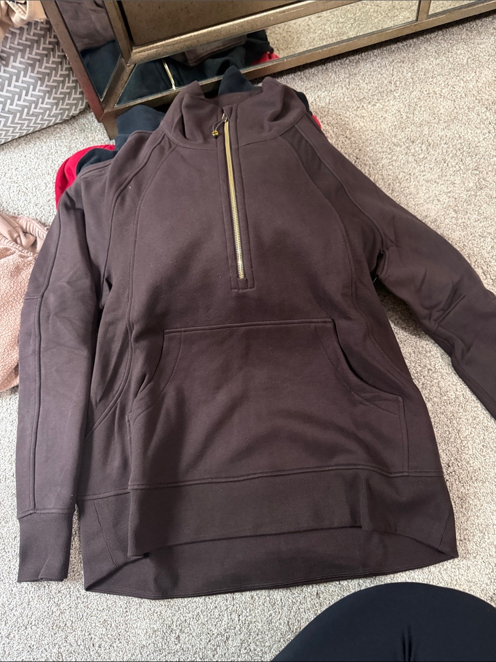 Women’s lululemon Pullover Half-Zip Hoodie Sweatshirt - Brown